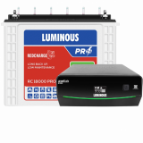LUMINOUS Zelio M1200-900VA Pure SineWave Inverter + Redcharge RC 18000Pro-150Ah Tall Tubular Battery